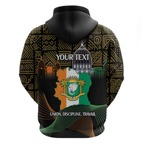 Personalized Cote dIvoire Independence Day Hoodie Ivory Coast Elephant African Pattern