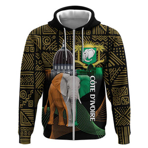 Personalized Cote dIvoire Independence Day Hoodie Ivory Coast Elephant African Pattern