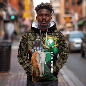 Personalized Cote dIvoire Independence Day Hoodie Ivory Coast Elephant African Pattern