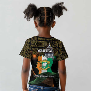 Personalized Cote dIvoire Independence Day Kid T shirt Ivory Coast Elephant African Pattern