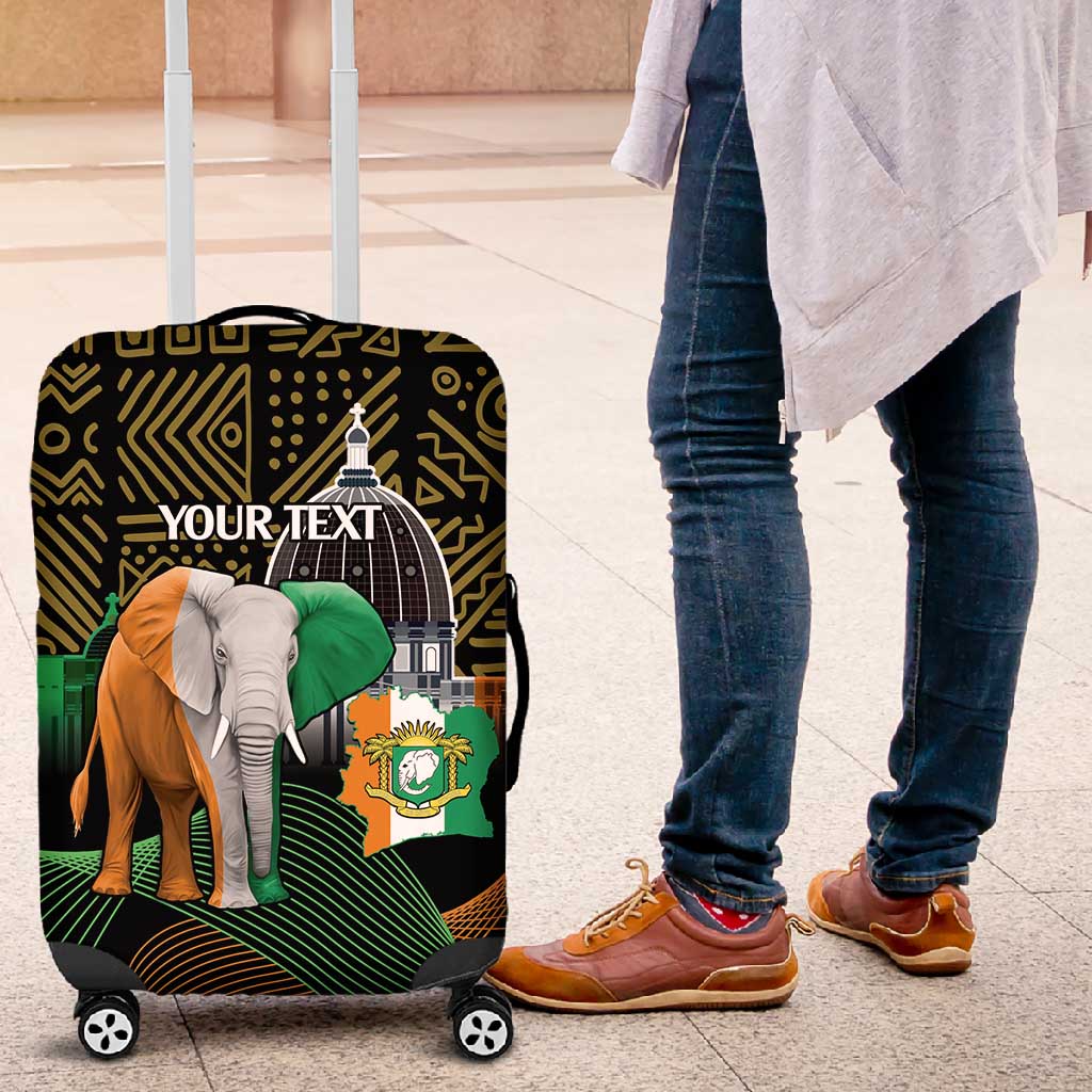 Personalized Cote dIvoire Independence Day Luggage Cover Ivory Coast Elephant African Pattern