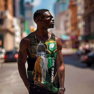 Personalized Cote dIvoire Independence Day Men Tank Top Ivory Coast Elephant African Pattern