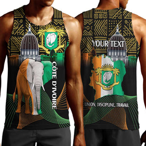 Personalized Cote dIvoire Independence Day Men Tank Top Ivory Coast Elephant African Pattern