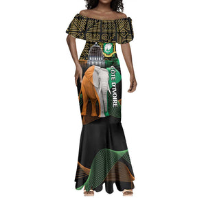 Personalized Cote dIvoire Independence Day Mermaid Dress Ivory Coast Elephant African Pattern