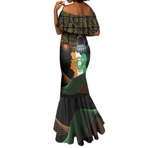 Personalized Cote dIvoire Independence Day Mermaid Dress Ivory Coast Elephant African Pattern