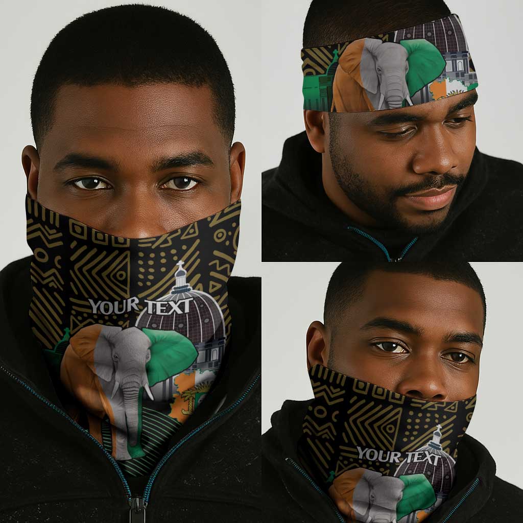 Personalized Cote dIvoire Independence Day Neck Gaiter Ivory Coast Elephant African Pattern LT14