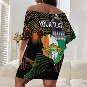 Personalized Cote dIvoire Independence Day Off Shoulder Short Dress Ivory Coast Elephant African Pattern LT14