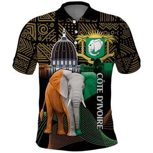 Personalized Cote dIvoire Independence Day Polo Shirt Ivory Coast Elephant African Pattern