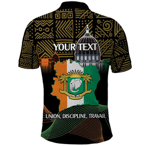 Personalized Cote dIvoire Independence Day Polo Shirt Ivory Coast Elephant African Pattern