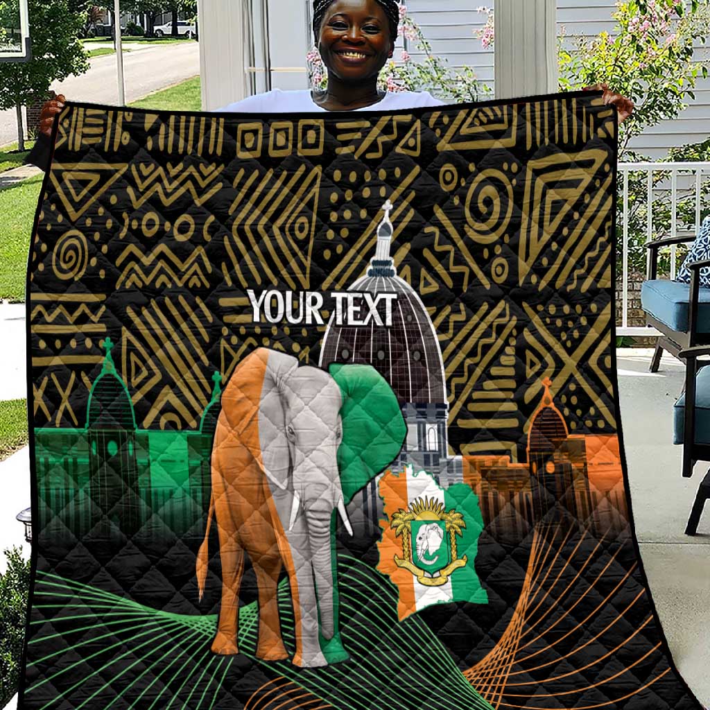 Personalized Cote dIvoire Independence Day Quilt Ivory Coast Elephant African Pattern