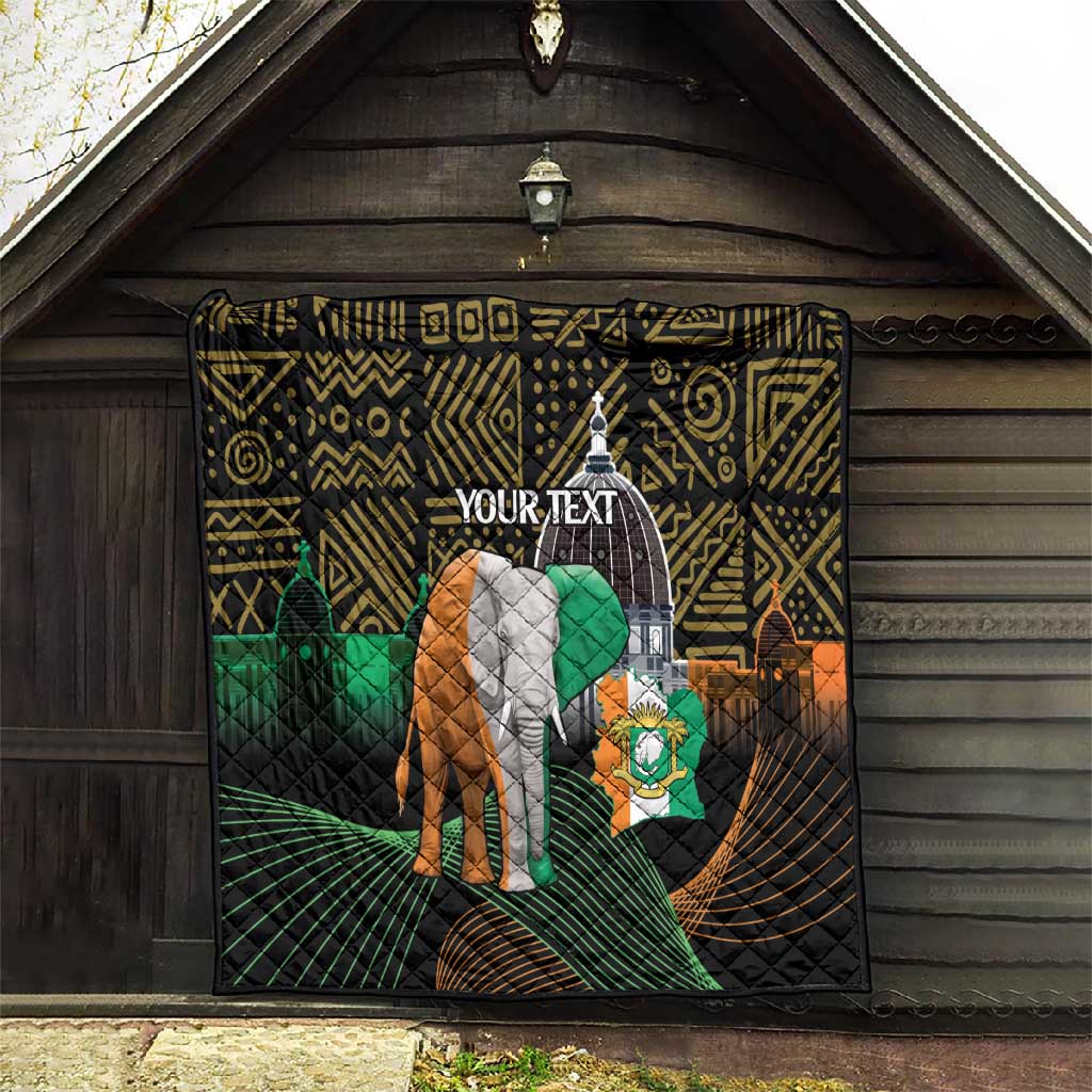 Personalized Cote dIvoire Independence Day Quilt Ivory Coast Elephant African Pattern