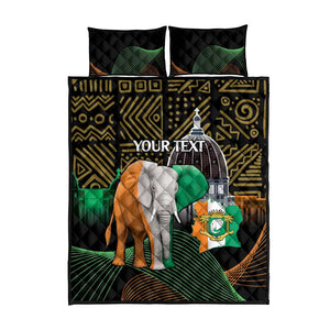 Personalized Cote dIvoire Independence Day Quilt Bed Set Ivory Coast Elephant African Pattern