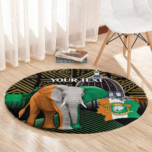 Personalized Cote dIvoire Independence Day Round Carpet Ivory Coast Elephant African Pattern