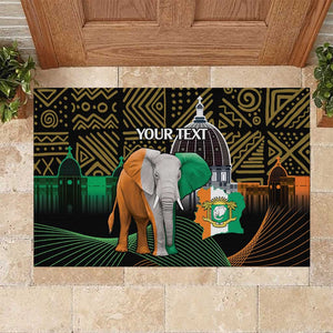 Personalized Cote dIvoire Independence Day Rubber Doormat Ivory Coast Elephant African Pattern