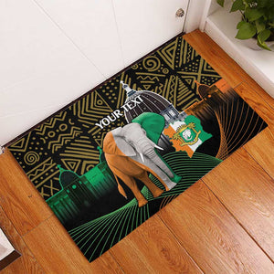 Personalized Cote dIvoire Independence Day Rubber Doormat Ivory Coast Elephant African Pattern