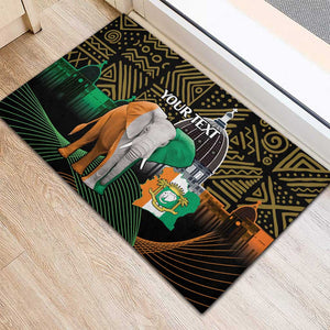 Personalized Cote dIvoire Independence Day Rubber Doormat Ivory Coast Elephant African Pattern