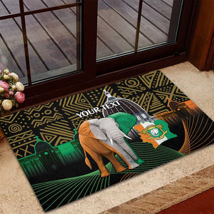 Personalized Cote dIvoire Independence Day Rubber Doormat Ivory Coast Elephant African Pattern