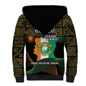 Personalized Cote dIvoire Independence Day Sherpa Hoodie Ivory Coast Elephant African Pattern