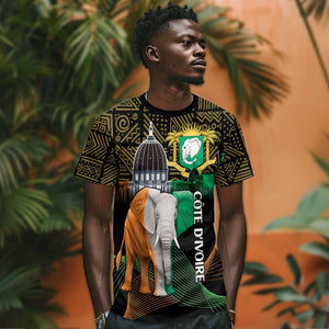 Personalized Cote dIvoire Independence Day T shirt Ivory Coast Elephant African Pattern