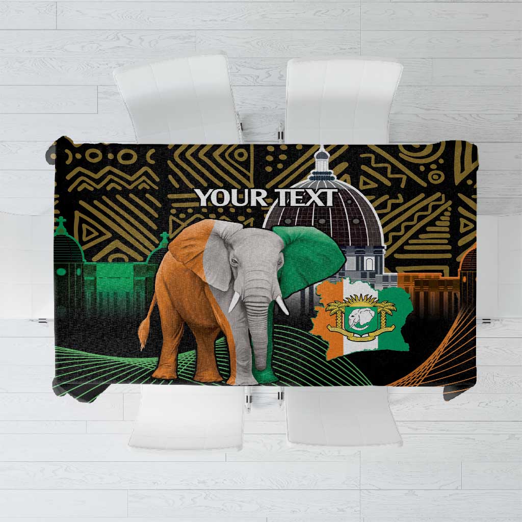 Personalized Cote dIvoire Independence Day Tablecloth Ivory Coast Elephant African Pattern