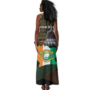 Personalized Cote dIvoire Independence Day Tank Maxi Dress Ivory Coast Elephant African Pattern