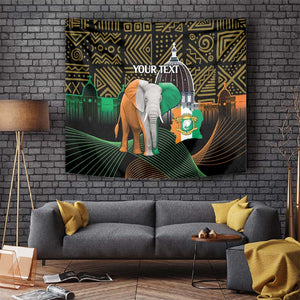 Personalized Cote dIvoire Independence Day Tapestry Ivory Coast Elephant African Pattern