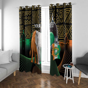 Personalized Cote dIvoire Independence Day Window Curtain Ivory Coast Elephant African Pattern