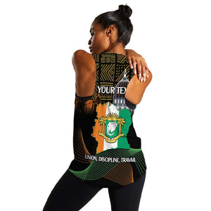 Personalized Cote dIvoire Independence Day Women Racerback Tank Ivory Coast Elephant African Pattern