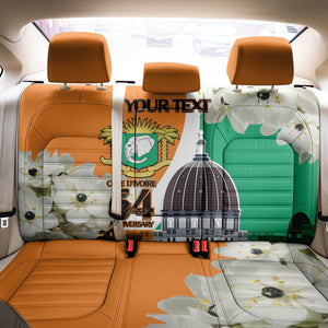 Personalized Ivory Coast Independence Day Back Car Seat Cover Ornithogalum Arabicum Happy 64 Years Anniversary