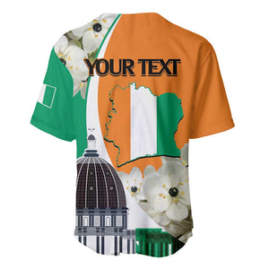 Personalized Ivory Coast Independence Day Baseball Jersey Ornithogalum Arabicum Happy 64 Years Anniversary