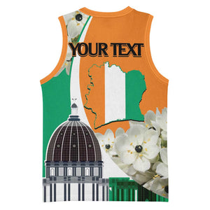 Personalized Ivory Coast Independence Day Basketball Jersey Ornithogalum Arabicum Happy 64 Years Anniversary LT14