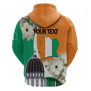 Personalized Ivory Coast Independence Day Hoodie Ornithogalum Arabicum Happy 64 Years Anniversary