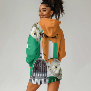 Personalized Ivory Coast Independence Day Hoodie Dress Ornithogalum Arabicum Happy 64 Years Anniversary