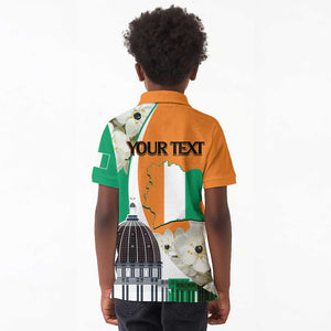 Personalized Ivory Coast Independence Day Kid Polo Shirt Ornithogalum Arabicum Happy 64 Years Anniversary