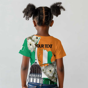 Personalized Ivory Coast Independence Day Kid T shirt Ornithogalum Arabicum Happy 64 Years Anniversary