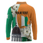 Personalized Ivory Coast Independence Day Long Sleeve Polo Shirt Ornithogalum Arabicum Happy 64 Years Anniversary