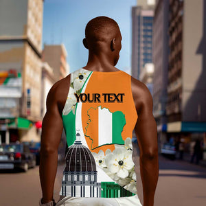 Personalized Ivory Coast Independence Day Men Tank Top Ornithogalum Arabicum Happy 64 Years Anniversary