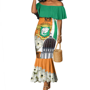 Personalized Ivory Coast Independence Day Mermaid Dress Ornithogalum Arabicum Happy 64 Years Anniversary