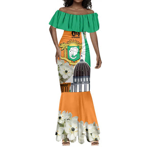 Personalized Ivory Coast Independence Day Mermaid Dress Ornithogalum Arabicum Happy 64 Years Anniversary