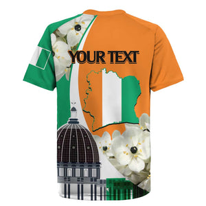 Personalized Ivory Coast Independence Day Rugby Jersey Ornithogalum Arabicum Happy 64 Years Anniversary