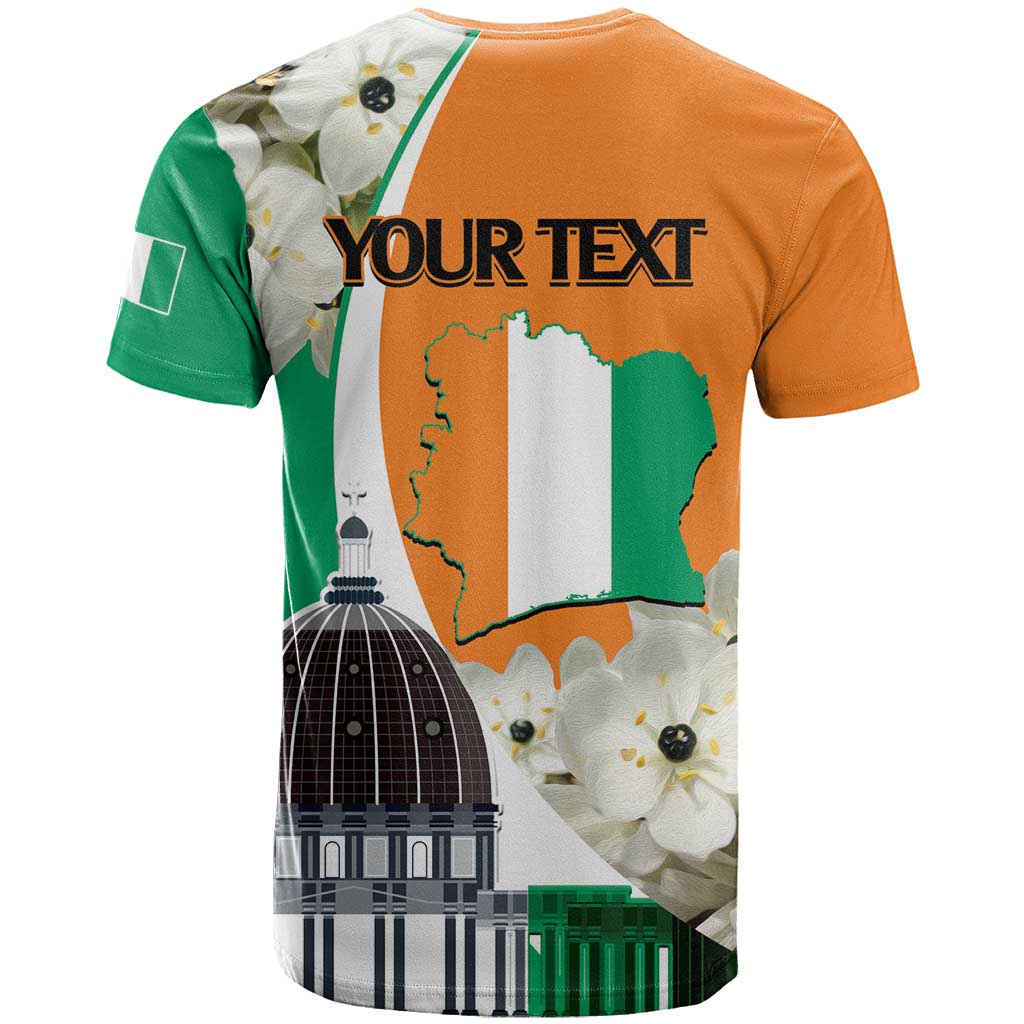 Personalized Ivory Coast Independence Day T shirt Ornithogalum Arabicum Happy 64 Years Anniversary