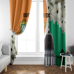 Personalized Ivory Coast Independence Day Window Curtain Ornithogalum Arabicum Happy 64 Years Anniversary