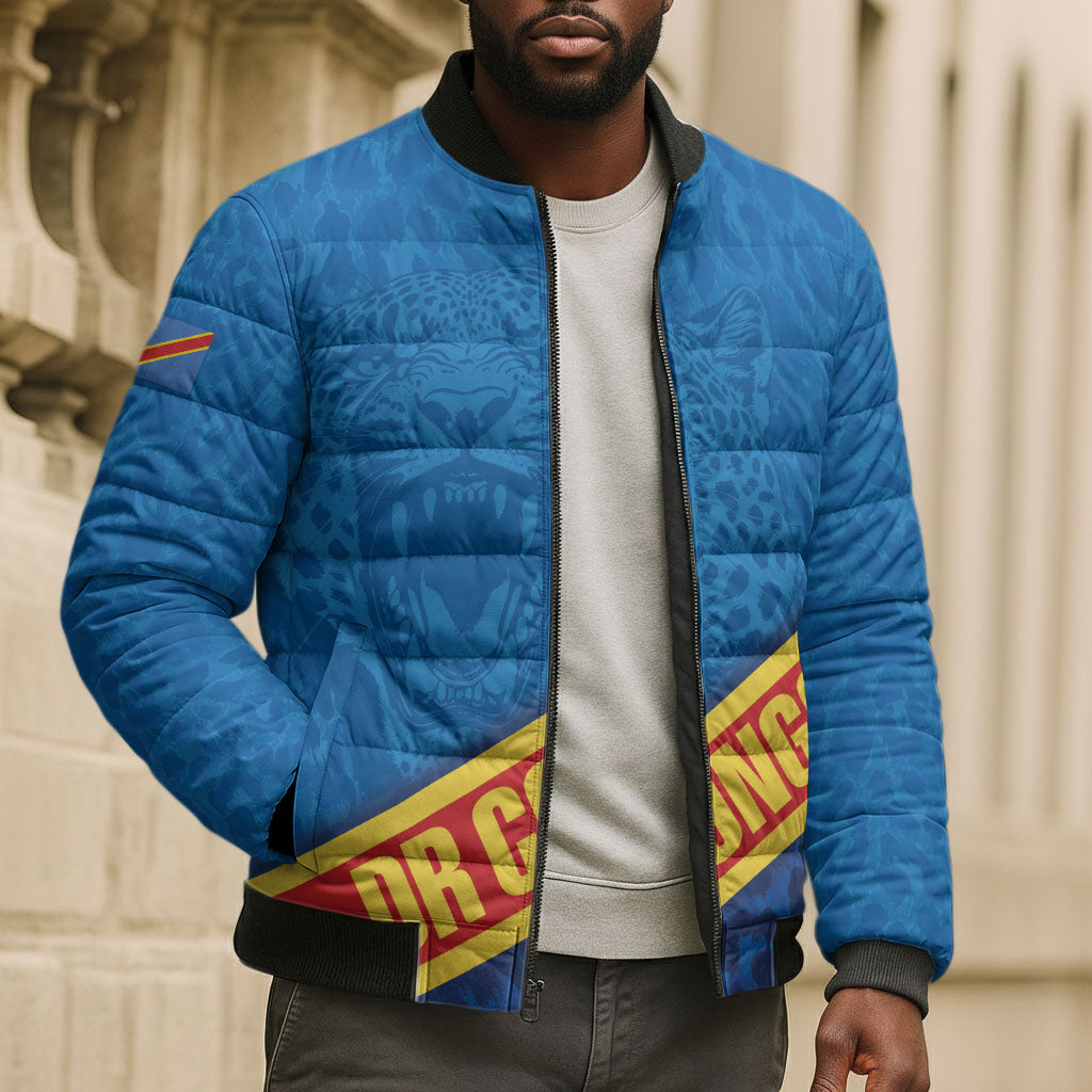 DR Congo Basketball Custom Bomber Puffer Jacket 2026 Go Leopards