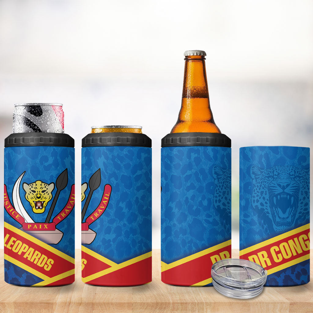 DR Congo Basketball 4 in 1 Can Cooler Tumbler 2026 Go Leopards