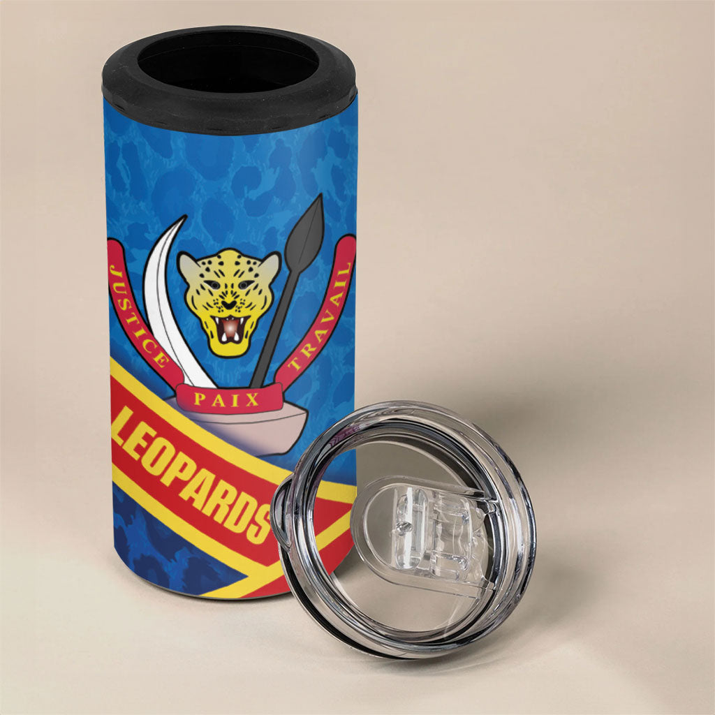 DR Congo Basketball 4 in 1 Can Cooler Tumbler 2026 Go Leopards