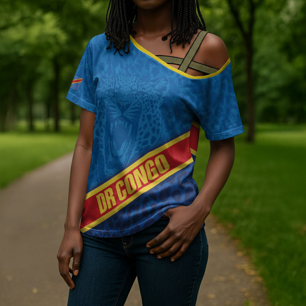 DR Congo Basketball Custom Cross Shoulder Shirt 2026 Go Leopards