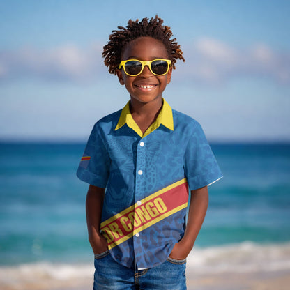 DR Congo Basketball Custom Kid Hawaiian Shirt 2026 Go Leopards