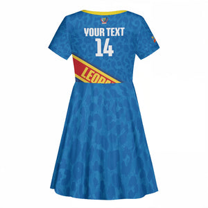 DR Congo Basketball Custom Kid Short Sleeve Dress 2026 Go Leopards