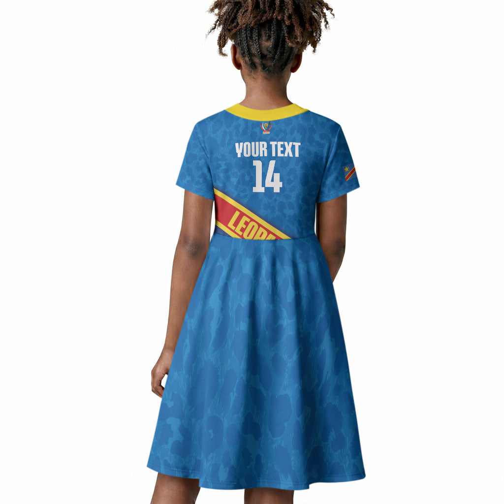 DR Congo Basketball Custom Kid Short Sleeve Dress 2026 Go Leopards