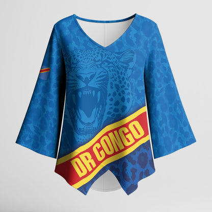 DR Congo Basketball Custom Kimono Sleeve Blouse 2026 Go Leopards
